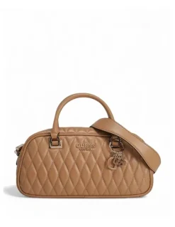 Guess Valla Small Satchel Bag in Beige
