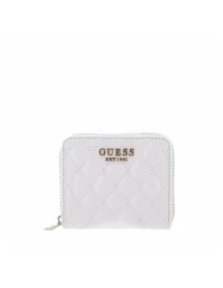 Guess Yarmilla Small Zip Around Wallet in White