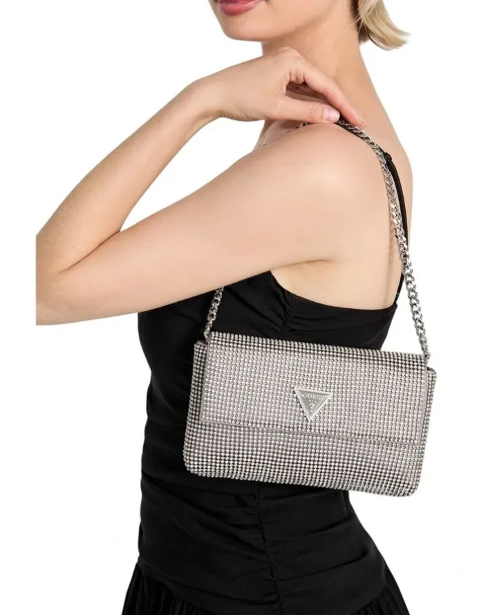 Guess Zalina Clutch Bag in Silver
