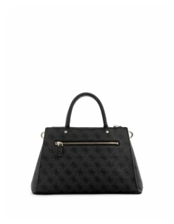 Guess Zamira Luxury Satchel Bag in Coal Logo