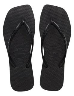 Havaianas Slim Square Toe Thongs in Black