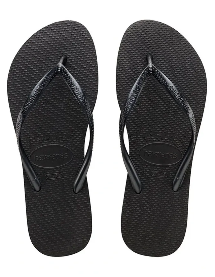 Havaianas Slim Thongs in Black