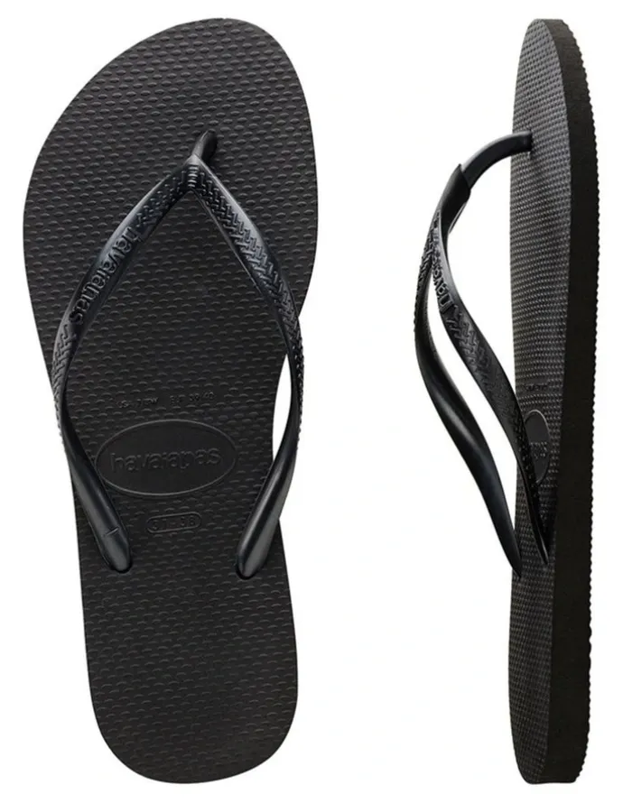 Havaianas Slim Thongs in Black