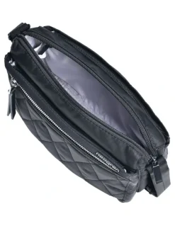 Hedgren Eye Quilted Crossbody Bag in Black