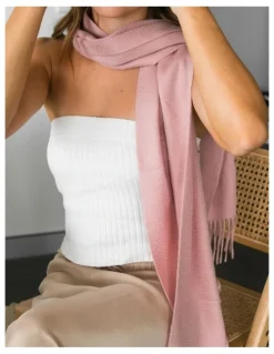 Heirloom Cashmere Cashmere Woven Scarf in Pink