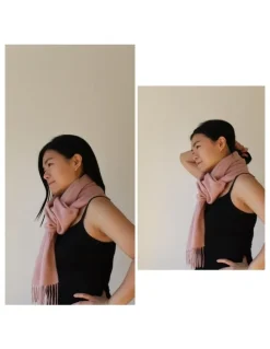 Heirloom Cashmere Cashmere Woven Scarf in Pink