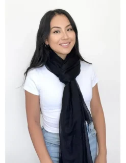 Heirloom Cashmere Cashmere Lightweight Wrap in Black
