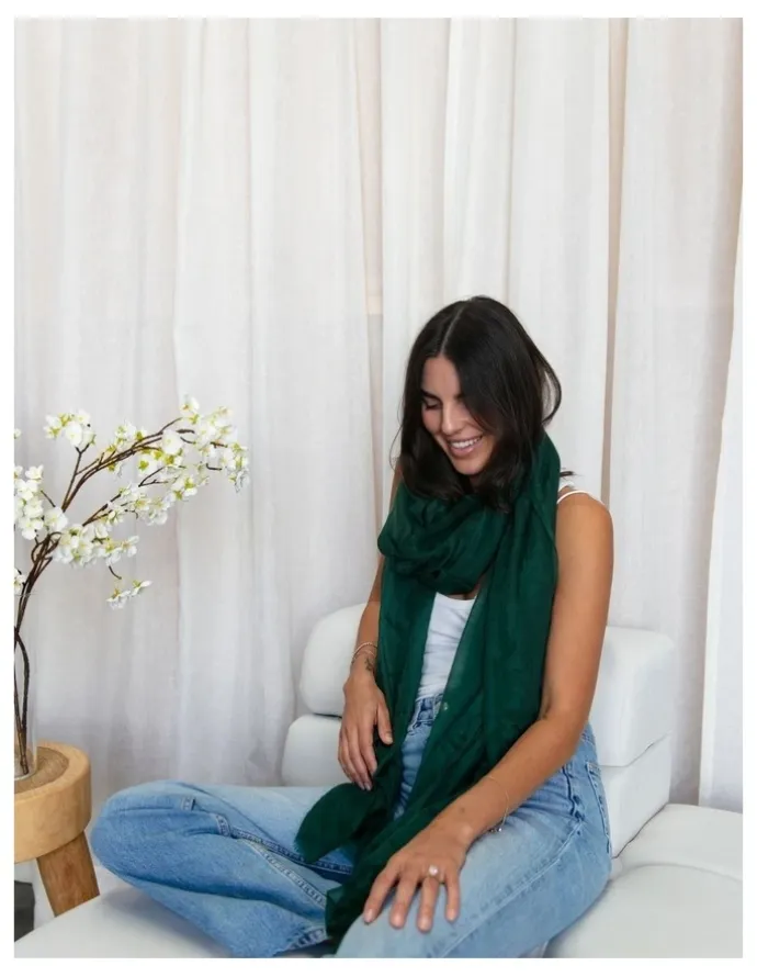 Heirloom Cashmere Cashmere Lightweight Shawl in Emerald