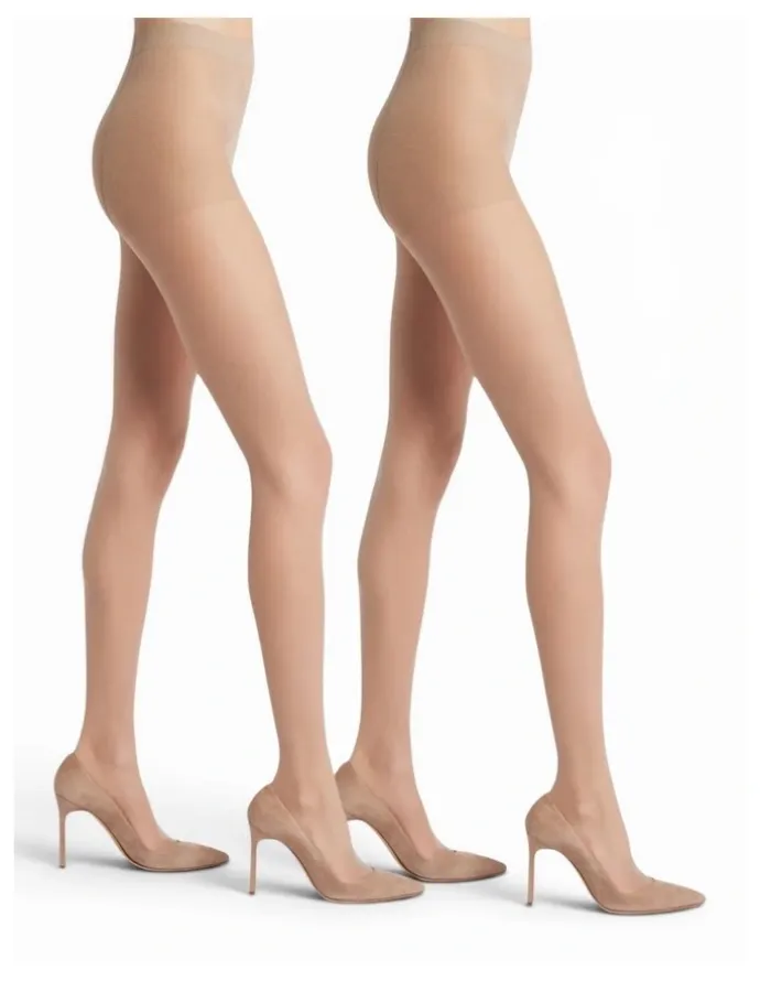 High Heel Jungle 15 Denier Silky Slimming Sheer Tights - 2 Packs