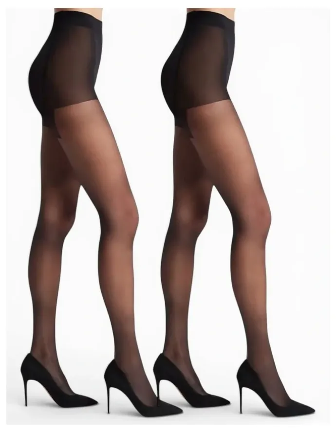 High Heel Jungle 15 Denier Silky Slimming Sheer Tights - 2 Packs
