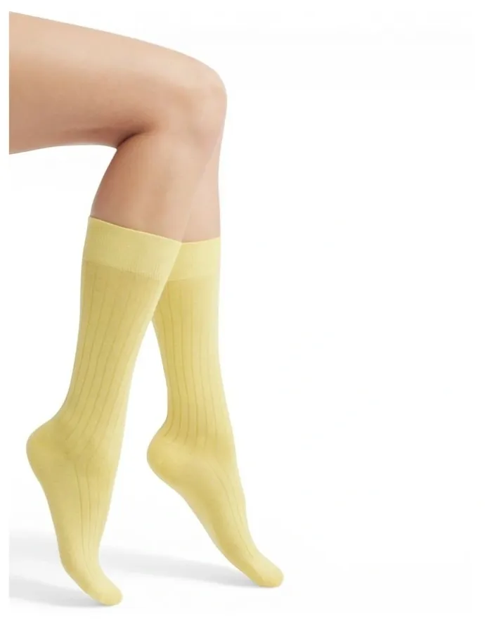 High Heel Jungle Arcade Tall Socks in Yellow