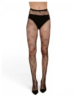 High Heel Jungle Bow Mesh Tights