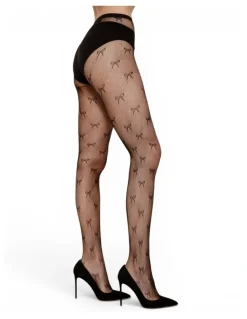 High Heel Jungle Bow Mesh Tights