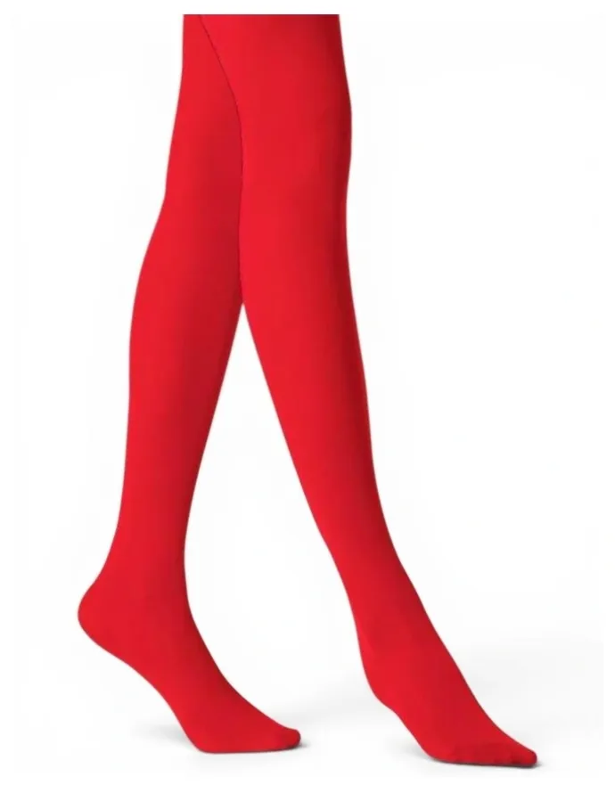 High Heel Jungle Cherry Red Luxe Opaque Tights