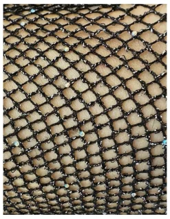 High Heel Jungle Glam Rock Lurex Crystal Mesh Tights