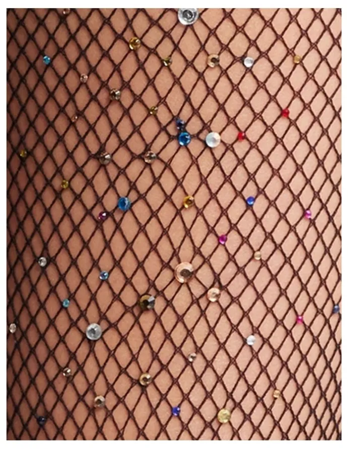High Heel Jungle Glitter Fishnet Tights