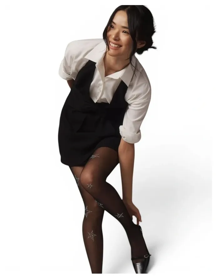 High Heel Jungle Glitter Star Sheer Tights