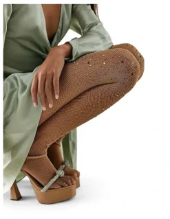 High Heel Jungle Glitter Fishnet Tights