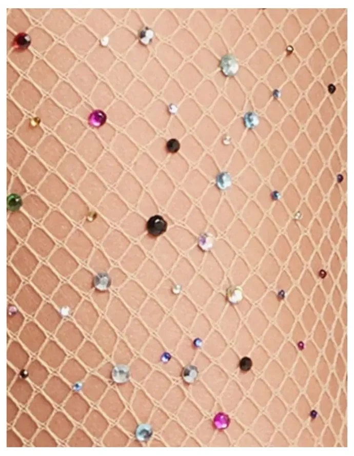High Heel Jungle Glitter Fishnet Tights