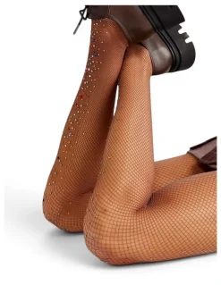 High Heel Jungle Glitter Fishnet Tights
