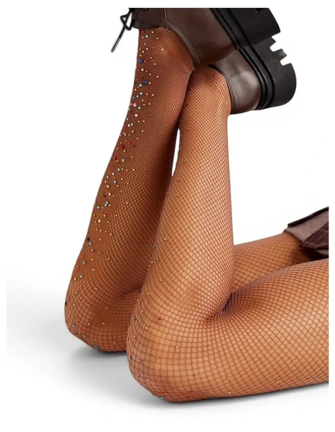 High Heel Jungle Glitter Fishnet Tights