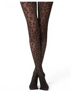 High Heel Jungle Leopard Print Tights