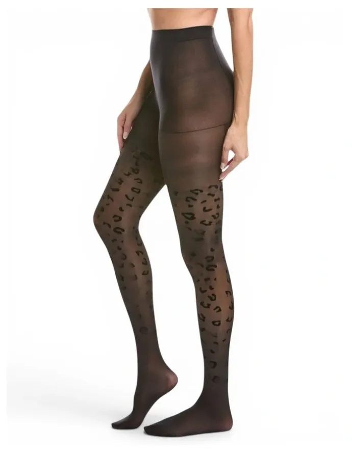 High Heel Jungle Leopard Print Tights