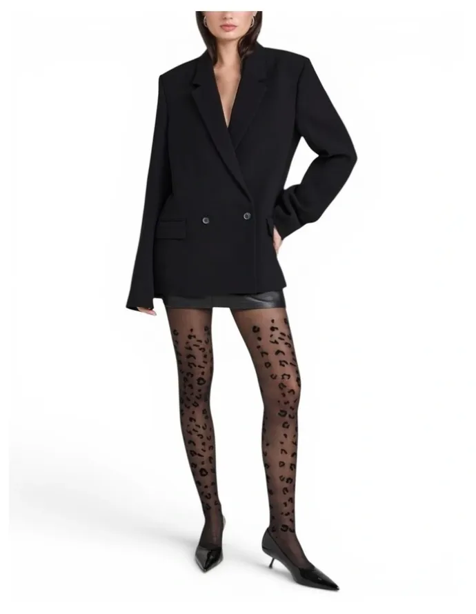 High Heel Jungle Leopard Print Tights