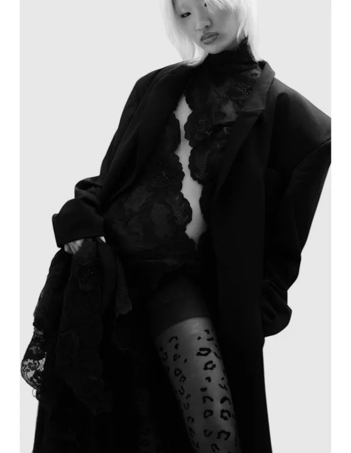 High Heel Jungle Leopard Print Tights