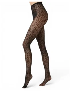 High Heel Jungle Leopard Print Fishnet Tights