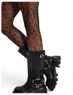 High Heel Jungle Leopard Print Fishnet Tights