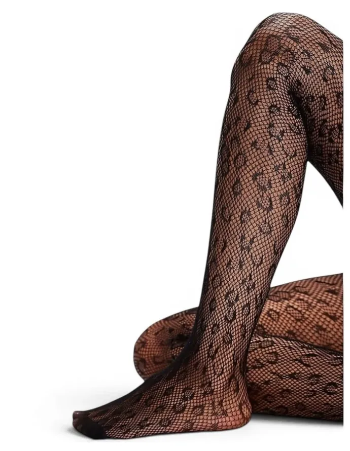 High Heel Jungle Leopard Print Fishnet Tights