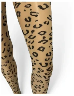 High Heel Jungle Leopard Print Jacquard Luxe Tights
