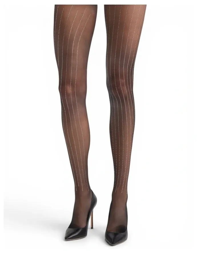 High Heel Jungle Linear Crystal Tights