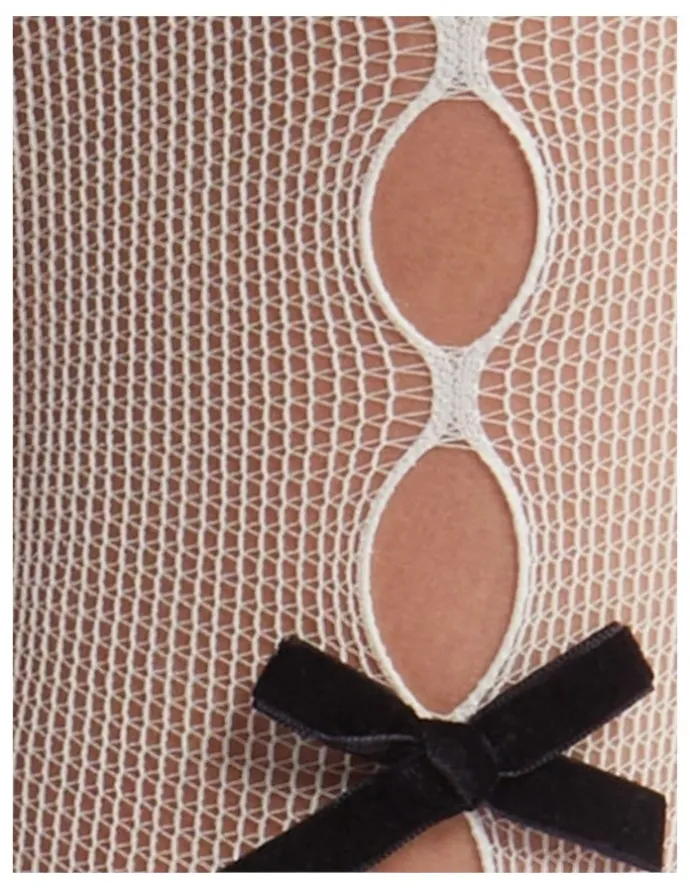 High Heel Jungle Pearl Bow Peek A Bow Tights