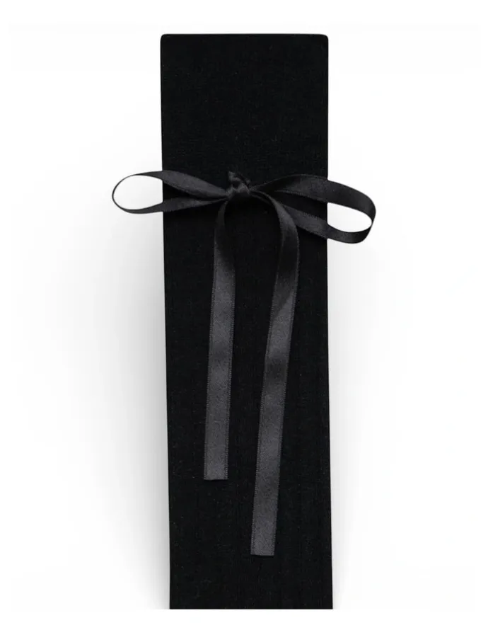High Heel Jungle Prima Cotton With Satin Ribbon Socks in Black