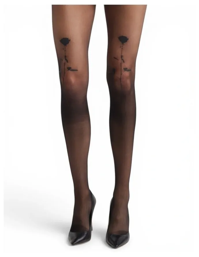 High Heel Jungle Rose Tattoo Tights