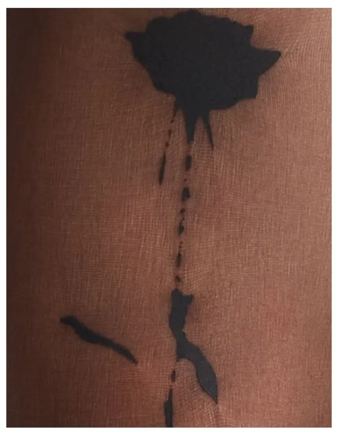 High Heel Jungle Rose Tattoo Tights