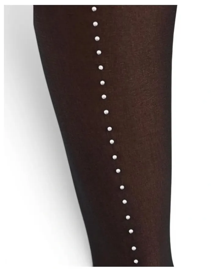 High Heel Jungle Satellite Crystal Back Seam Tights