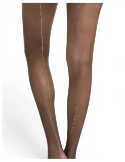 High Heel Jungle Satellite Crystal Back Seam Tights