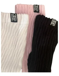 High Heel Jungle Scrunch Premium Grip Socks Pack of 3 in Multi