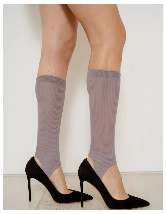 High Heel Jungle Show Pony Fine Strirrup Socks in Grey