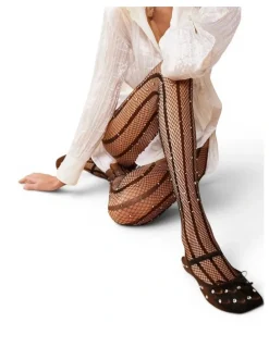 High Heel Jungle Strobed Glitter Fishnet Tights