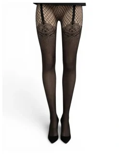 High Heel Jungle Suspend Reality Mesh Tights