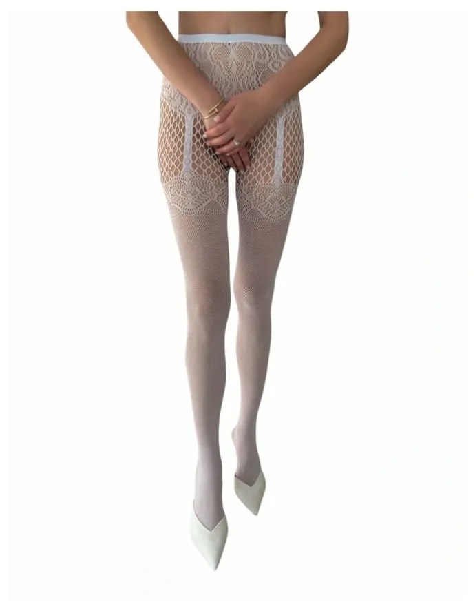 High Heel Jungle Suspend Reality Mesh Tights