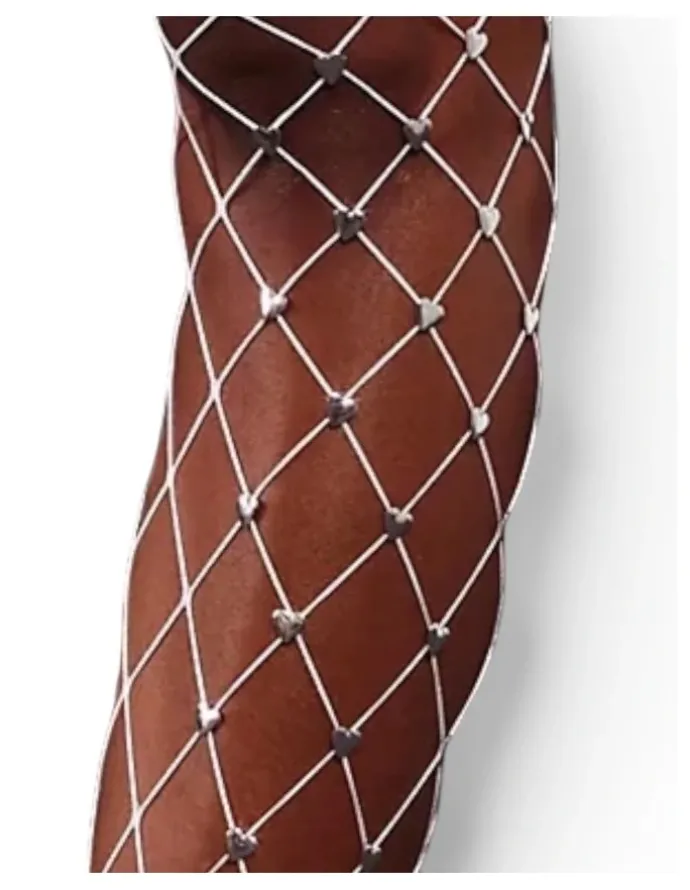 High Heel Jungle Sweet Heart Fishnet Tights