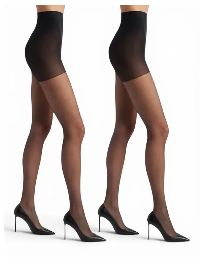 High Heel Jungle Tear Resistant Sheer Magic Tights - 2 Pairs