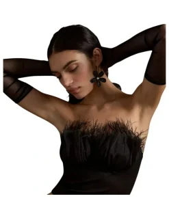 High Heel Jungle The Lily Long Mesh Gloves in Black