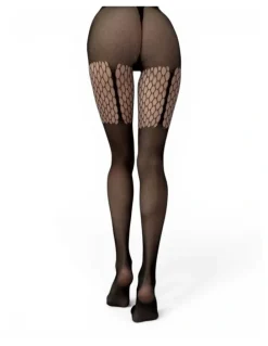 High Heel Jungle Velvet Bow Fishnet Tights