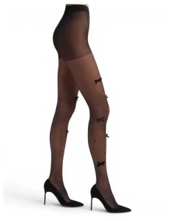 High Heel Jungle Velvet Bow Pearl Tights